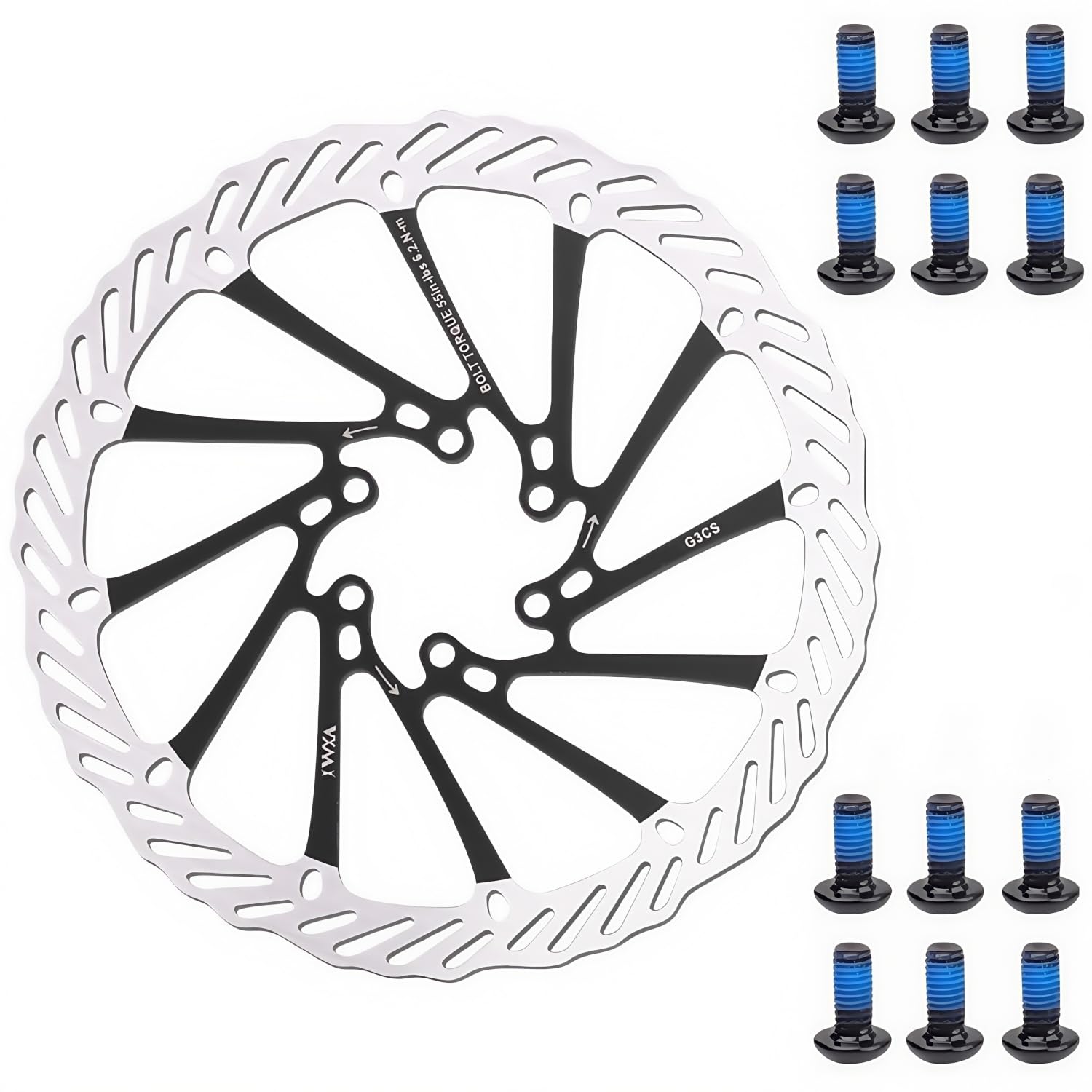YBEKI Pro+ Bicycle Brake Discs 160/180/203 mm (Set of 2) - Stainless Steel Ceramic Composite with Titanium Coating | For MTB Downhill/Road Bike Sprint | 40% Hardness | Black/Red/Purple/Blue