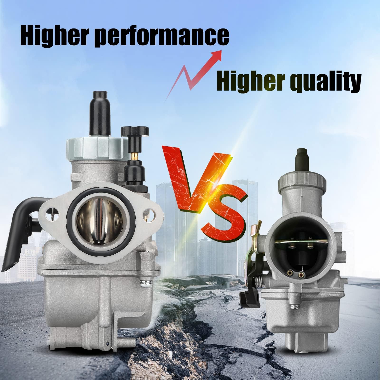 NIBBI Carburatore PE19mm per Flangia Motorcycle Engine Carburator con getti di Carb per Dirt Bike