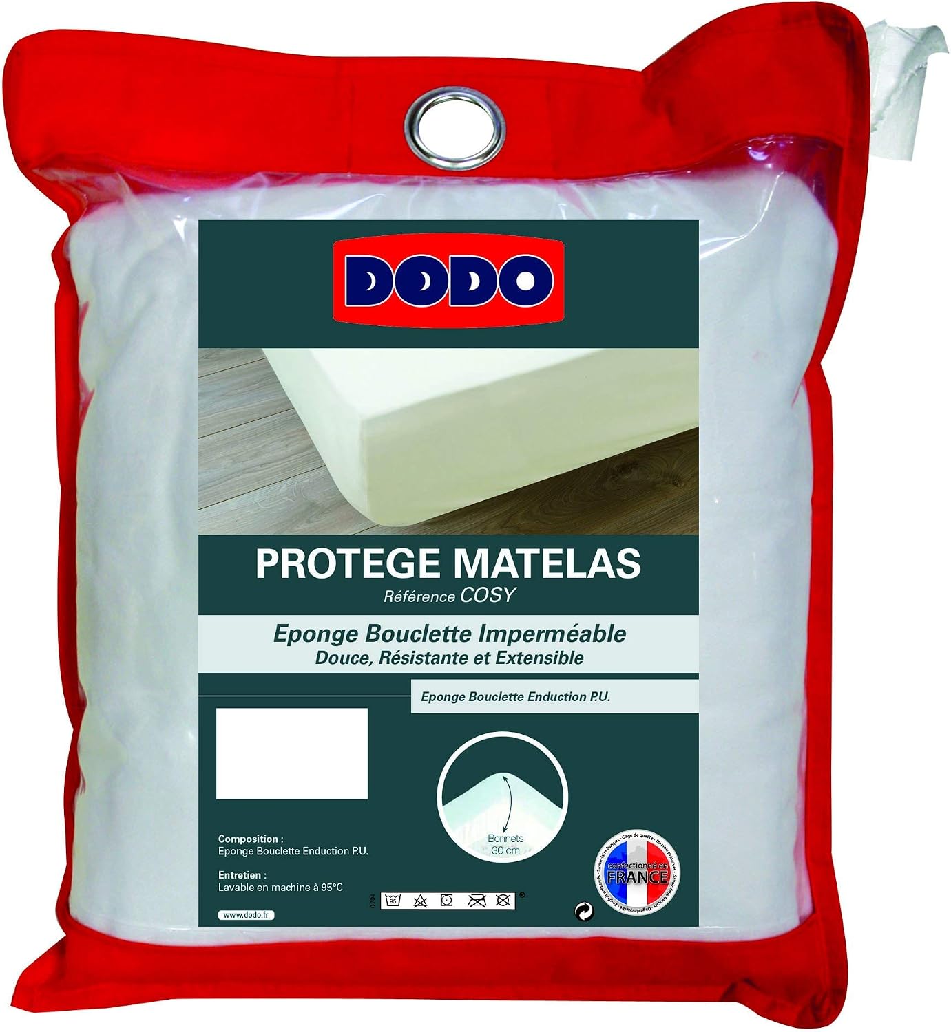 Dodo Cosy Terry Mattress Protector, White, 200 x 160 cm