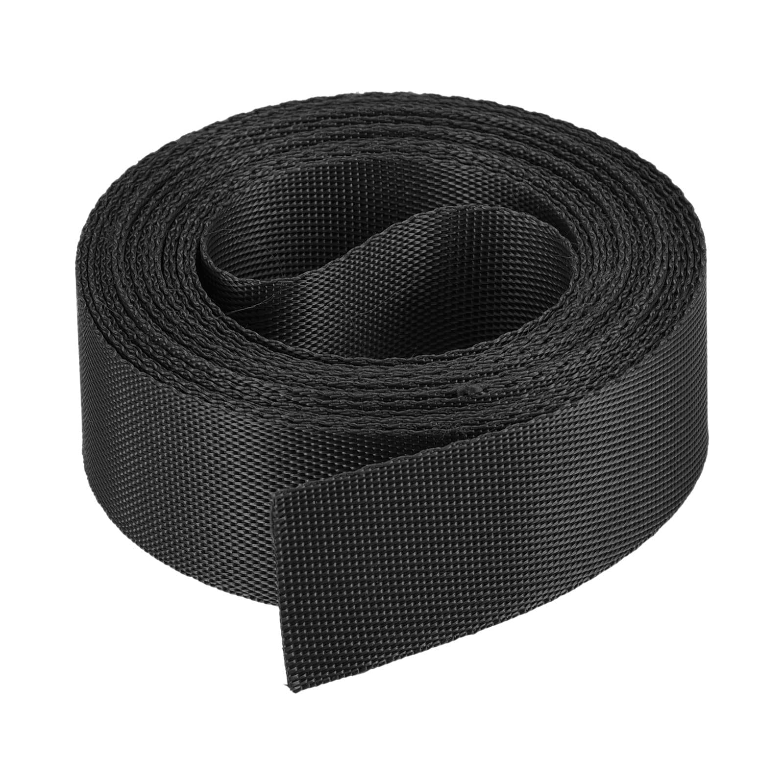 MACHSWON Nylon Webbing Strap 1 inch Black Flat Nylon Webbing Straps 2.5cm 4 Yards Durable Straps for Backpack,Outdoor Climbing and DIY Making Luggage Strap,Pet Collars,Crafts