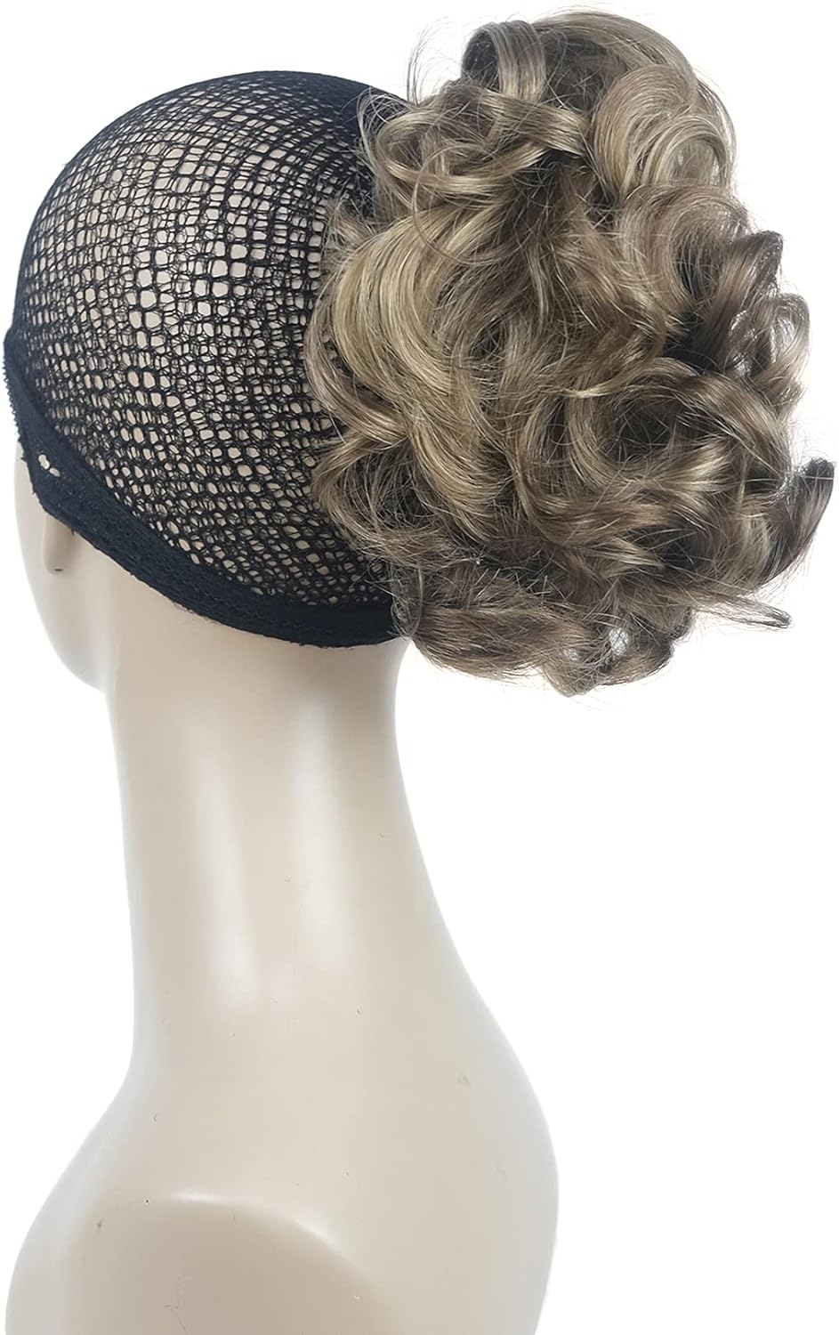 Lydell Short Ponytail Hair Extensions Wavy Curly Synthetic Hairpiece with Jaw Claw (AB607), 8 inches