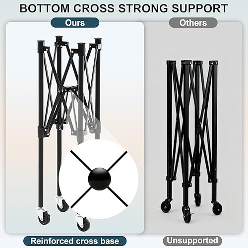 Miniatura 3 de Extra Large Tennis Ball Hopper, Holds 200 Balls, Foldable Tennis Ball Basket with Wheels & Removable Bag, Lightweight Pickleball Caddy Cart for