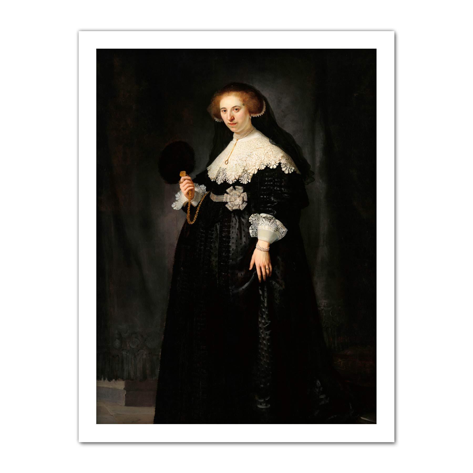 Artery8 Rembrandt Oopjen Coppit Portrait Woman Life Drawing Artwork Framed Wall Art Print 18X24 Inch