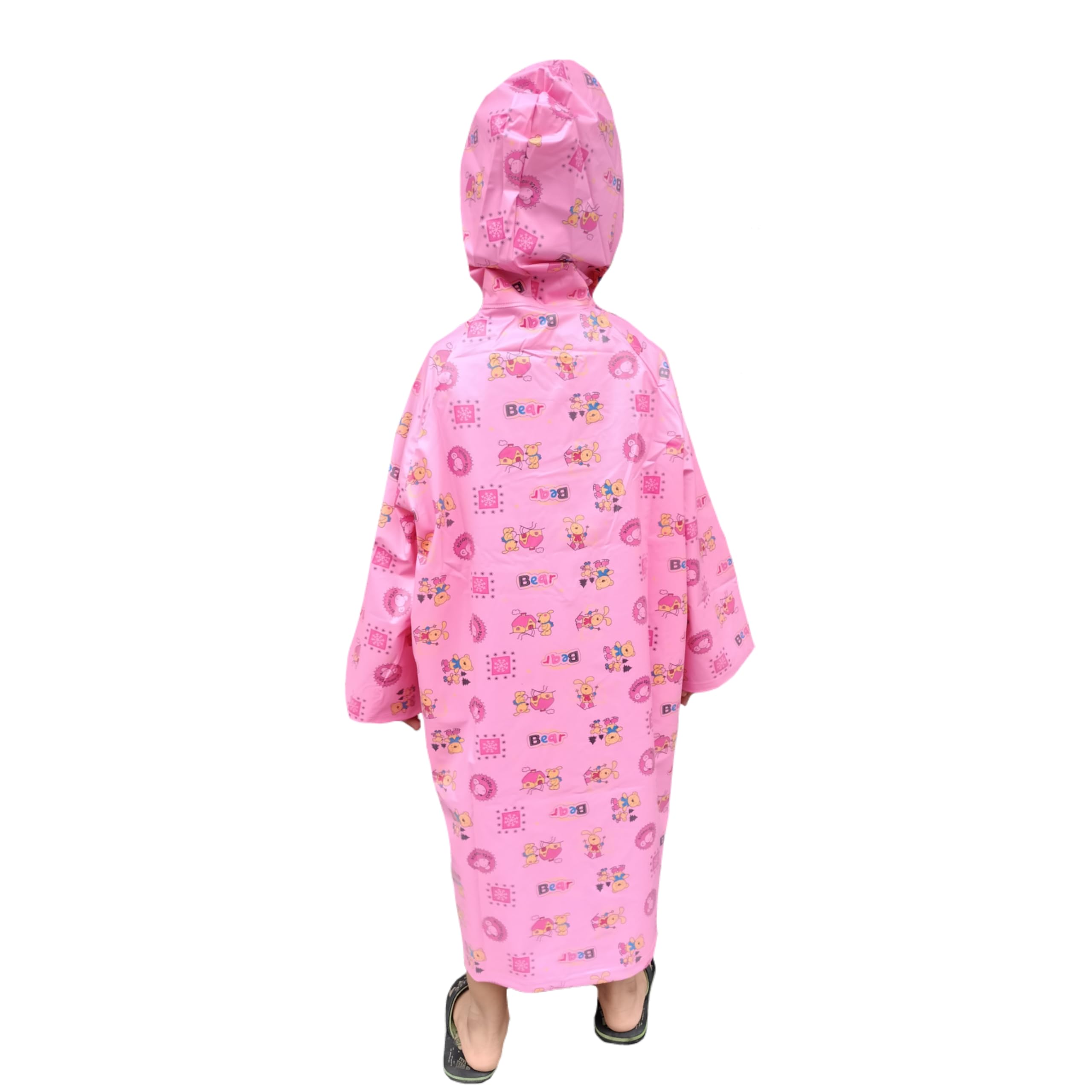 D8211K Kids Boys & Girls Portable Lightweight Waterproof Emergency Raincoat with Hoods and Sleeves Perfect for Outdoor Activities (IN, Age, 8 Years, 9 Years, Pink) 3