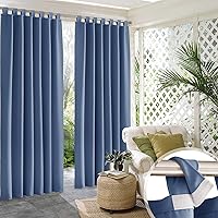Vista 17 de RYB HOME Cortinas para exteriores para patio – 2 paneles cortinas para exteriores desmontables con parte superior adhesiva, impermeables, opacas