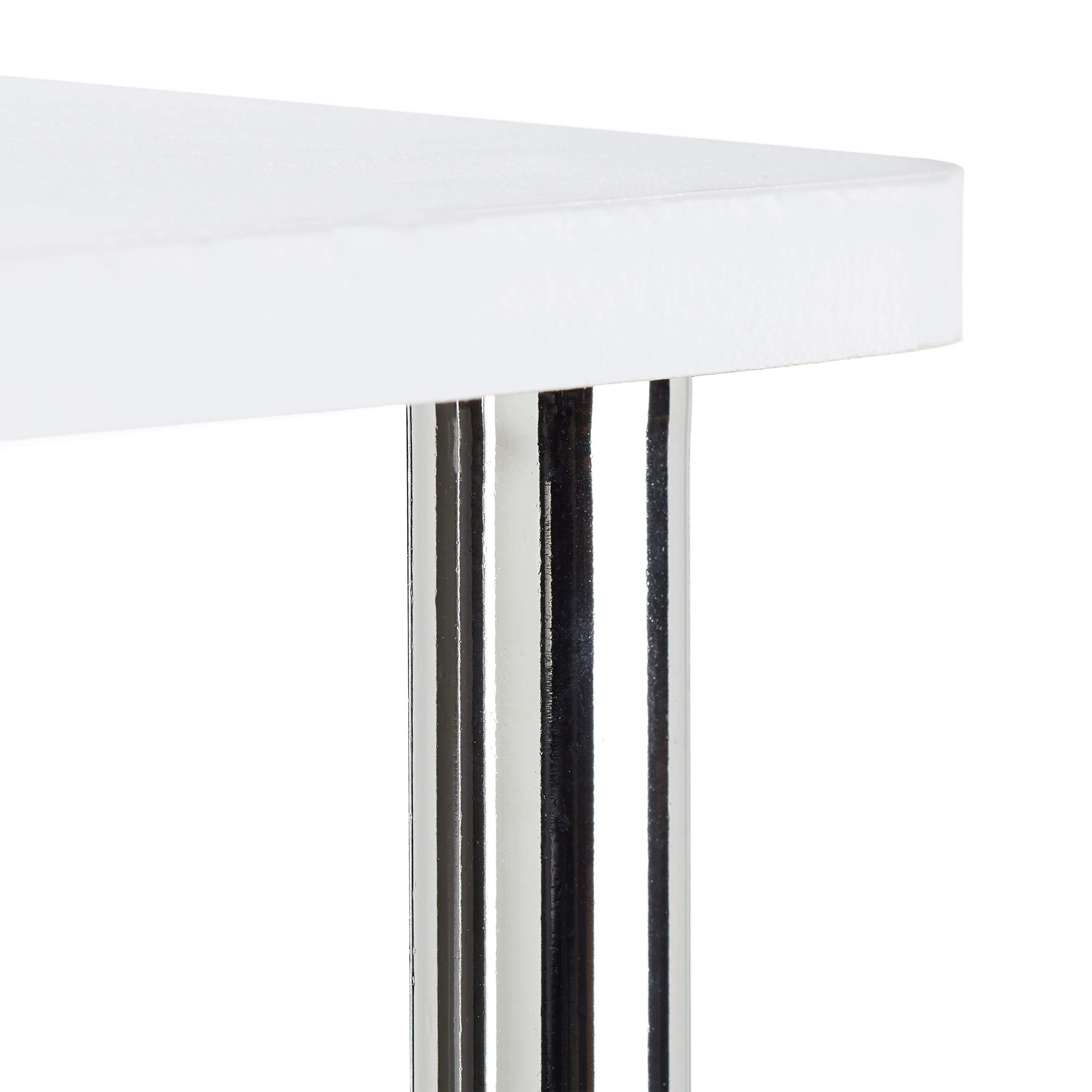 Relaxdays bijzettafel op wielen, 2 etages, vierkant, woonkamer, glas & staal, verrijdbare salontafel, doorzichtig/zilver