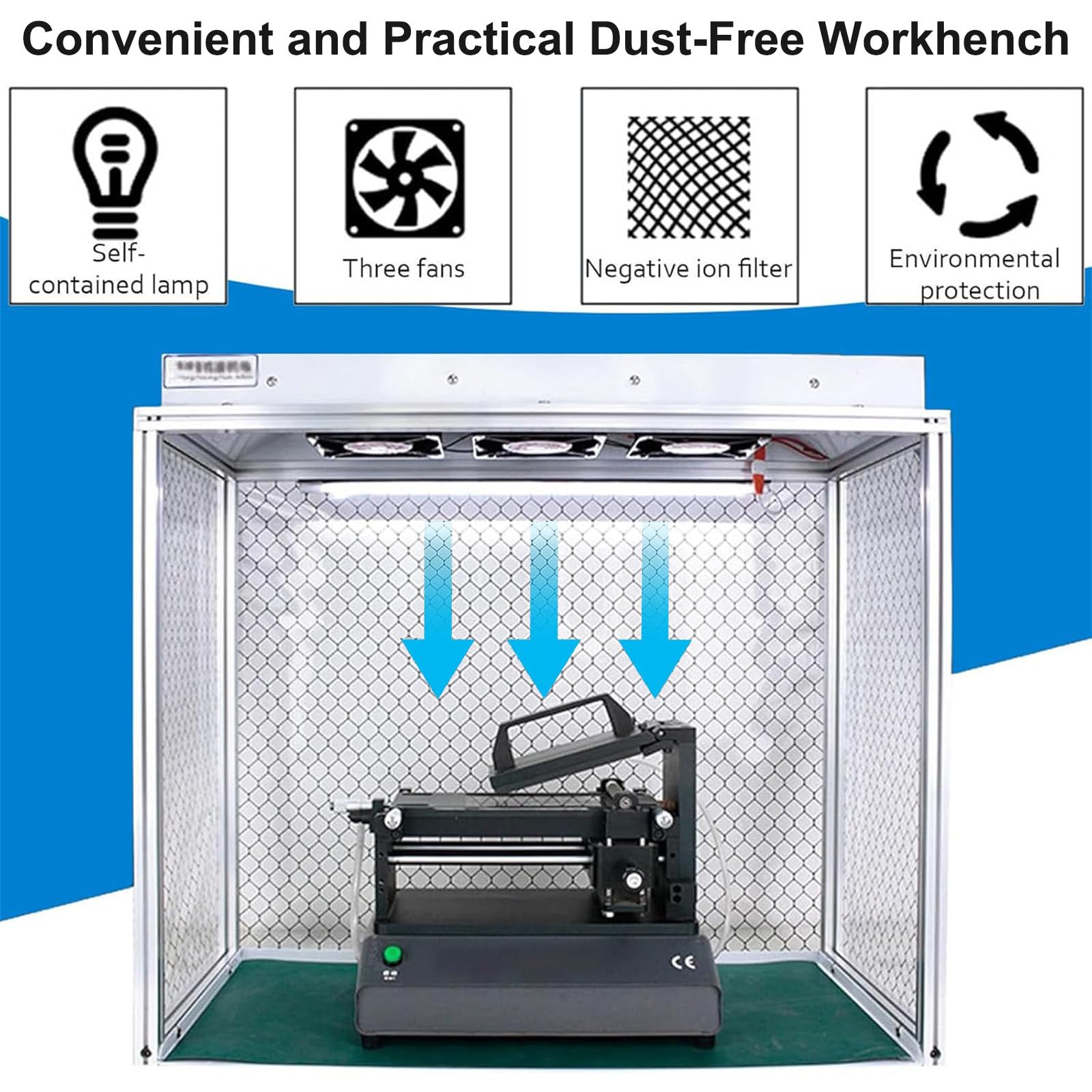 Laminar Flow Cabinet – HEPA-Filter-Reinigungsbank für Telefonreparatur und Labor – 66 x 30,5 x 50,8 cm Arbeitsbereich