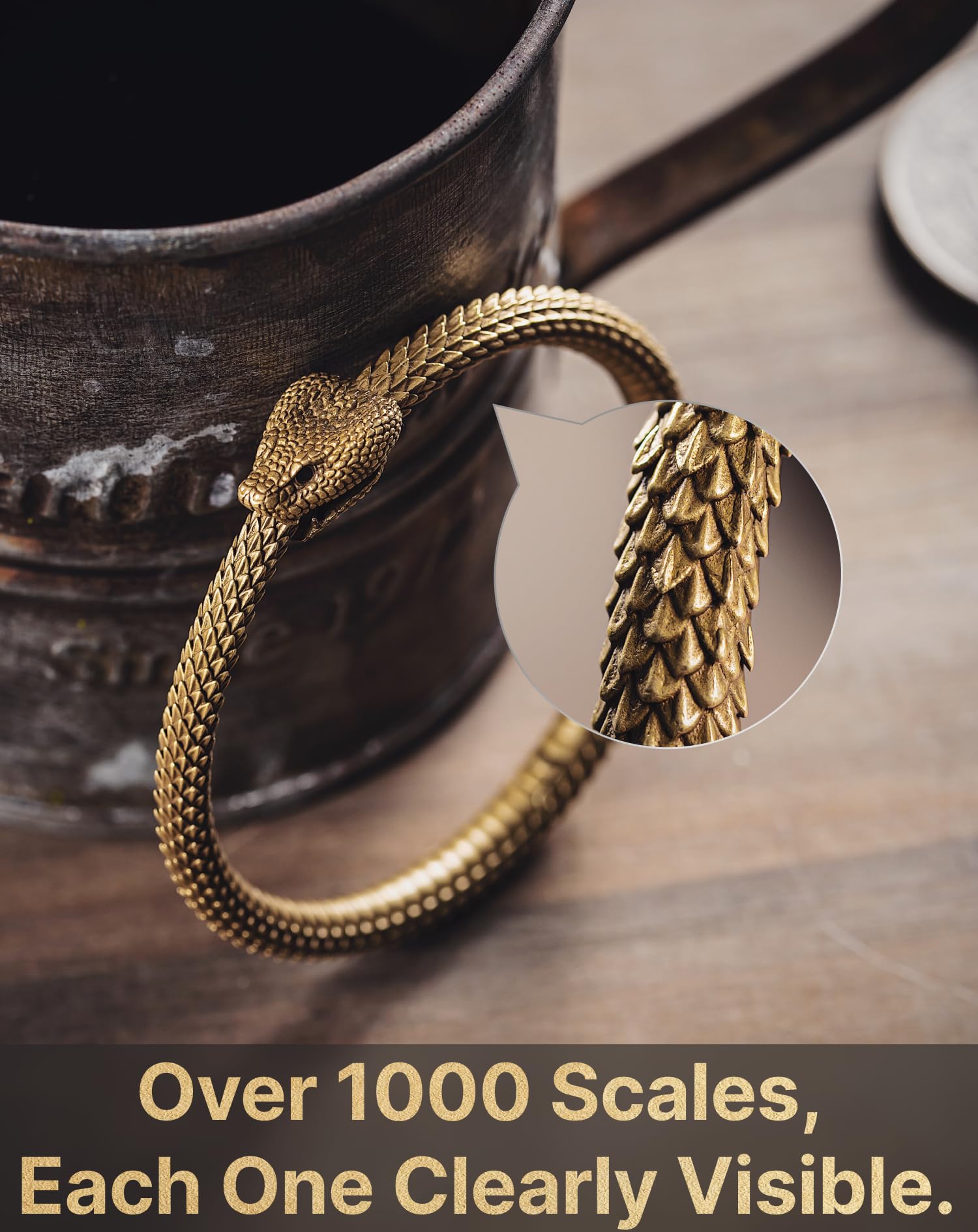 COPPERTIST.WU Ouroboros Armreif Armbänder Armband Armreifen Damen Herren Schmuck Handgefertigte Originaldesigns Messing
