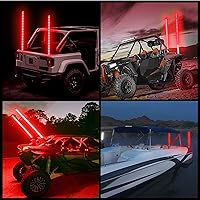 Vista 26 de Luces LED para látigo con bandera, antena de seguridad, lámpara de látigos con bandera para cuatrimotos, UTV, todoterreno, duna de arena, Buggy RZR