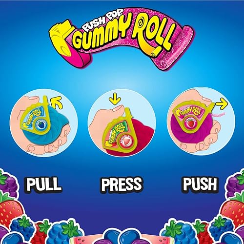 Miniatura 6 de Push Pop Paquete variado de gomitas para vacaciones 8 unidades de dulces individuales de gomitas con sabores afrutados surtidos divertidos caramelos