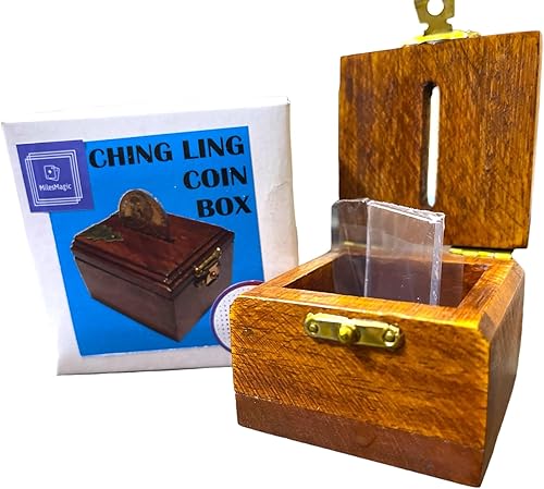 Miniatura 4 de MilesMagic Magician's Ching Ling - Caja de monedas de penetración a través de hoja de vidrio sólido truco para verdadero truco de magia