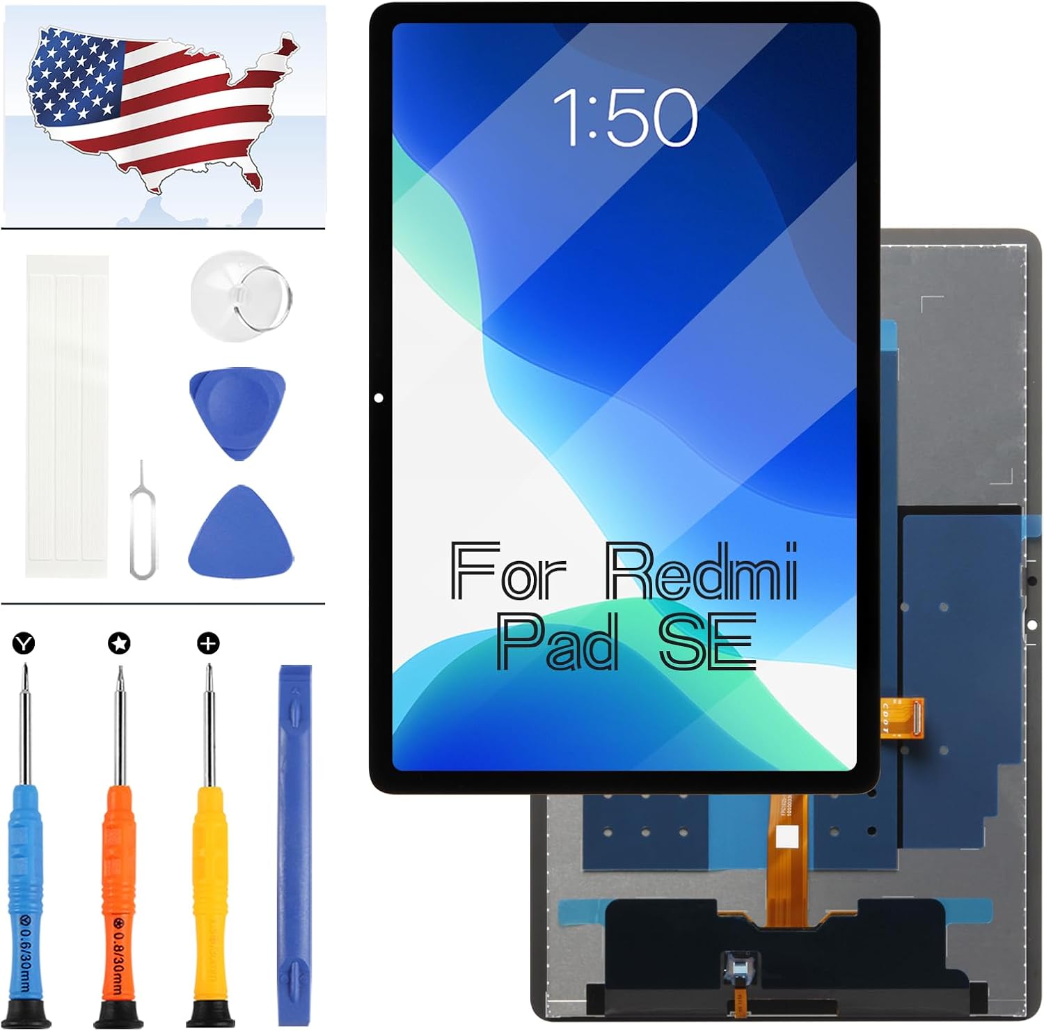 Screen Replacement for Xiaomi Redmi Pad SE LCD Screen for Xiaomi Remdi Pad 2 2nd Gen 11.0" LCD Display Touch Screen Digitizer Assembly Repair Kit with Tools(Black)