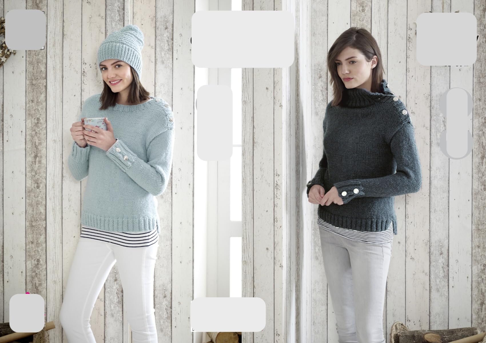 King Cole Ladies Chunky Knitting Pattern Womens Easy Knit Sweaters & Hat 5178