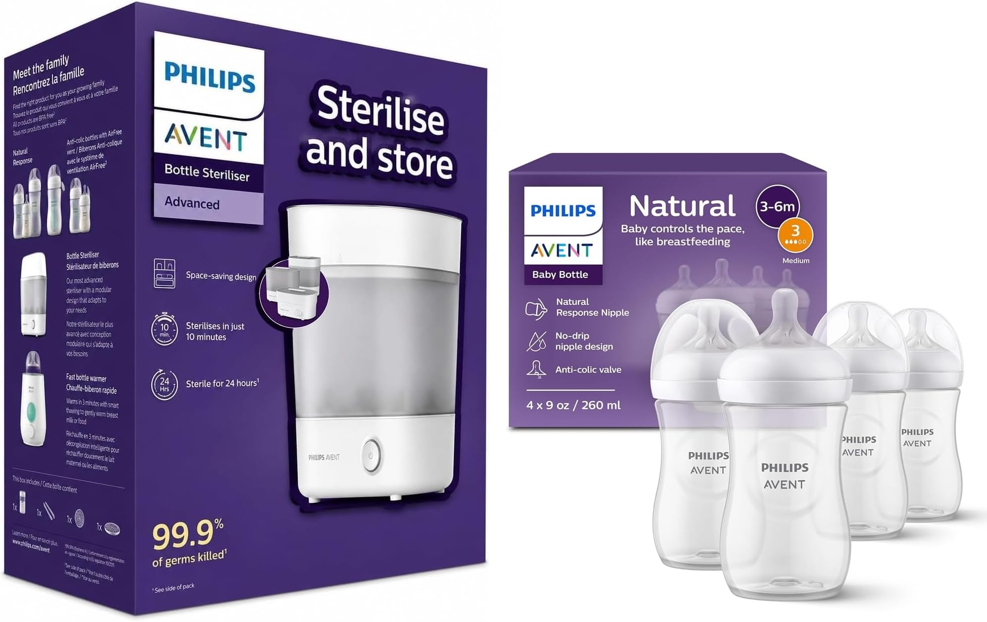 Philips SCF291/00 Electric Steam Steriliser for up to 6 Baby Bottles, Teats & Other Accessories, White