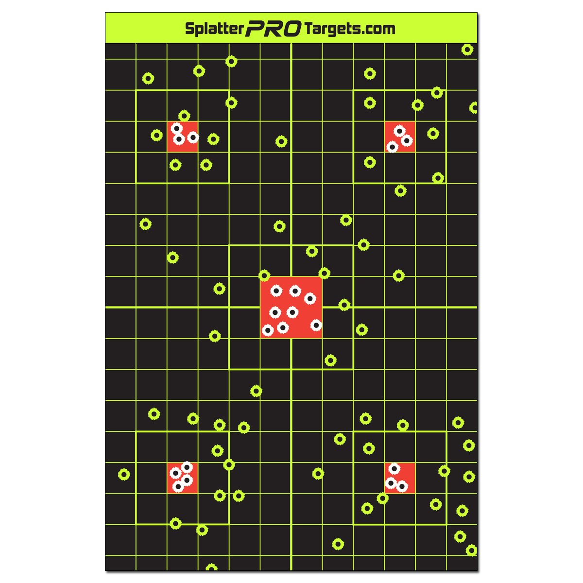 12x18 Splatter Targets. Shots Burst with a Bright Splatter Upon Impact. Instantly See Your Shots.