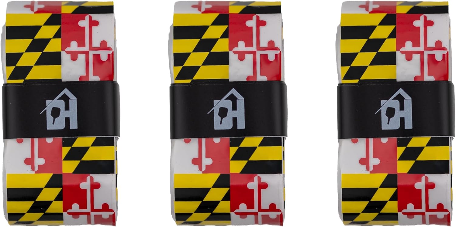 DH Defining Hold Maryland Flag Overgrips - Premium Tacky Overgrip for Pickleball, Tennis & All Racket Sports - Sweat-Absorbent, Non-Slip, Long-Lasting - 3 Pack