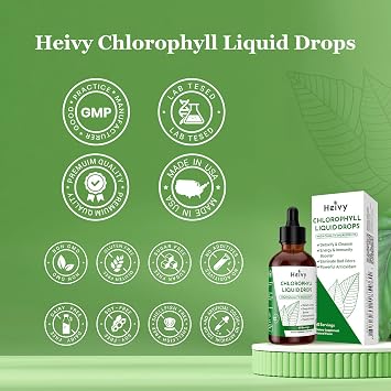 Heivy Chlorophyll Liquid Drops 50mg, 2 fl oz, Natural Flavor