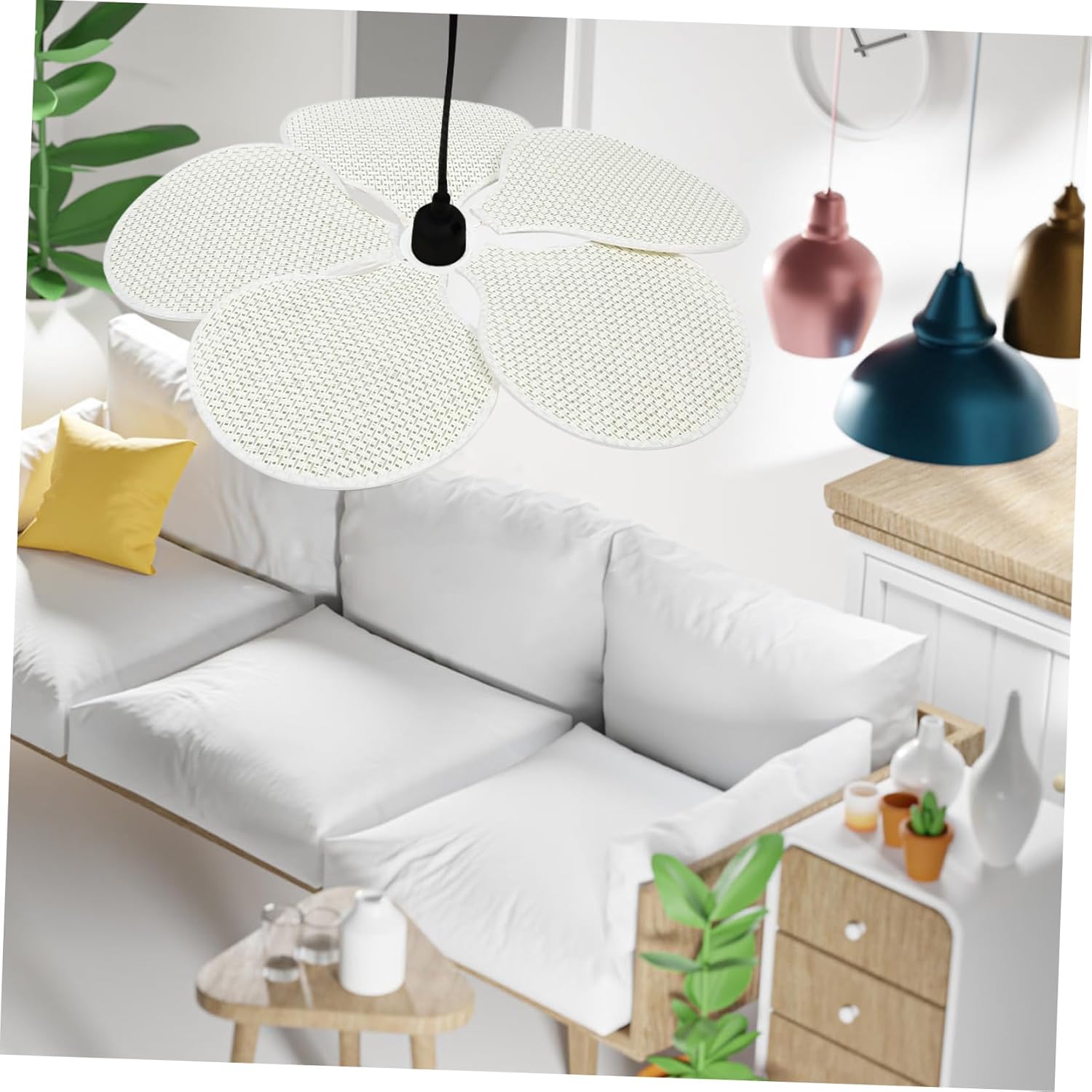 1set Boho Petal Lamp Shade for Pendant Lights Elegant Hanging Light Cover Easy Installation Decorative Ceiling Fixture for Bedroom and Living Room