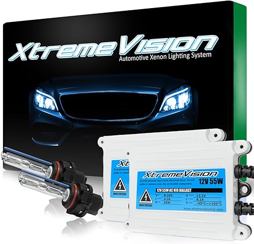 Vista 50 de XtremeVision Paquete de xenón 9005 10K 55W AC - Balasto de CA delgado - HB3, 9011 - Bombillas de xenón azul oscuro - 1 par