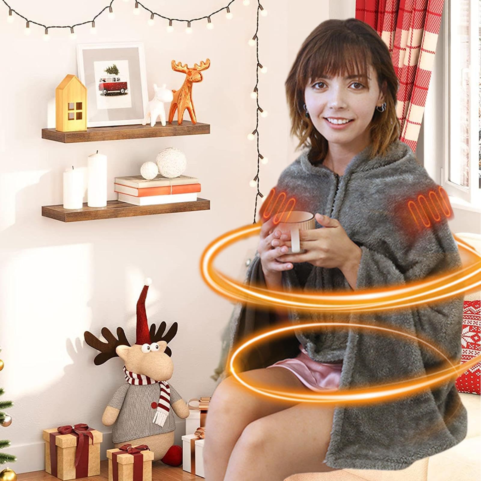 Generico Plaid Riscaldante - Coperta Di Comfort - Sciarpa Riscaldante Elettrica USB,Per Il Letto, L'Inverno, Le Donne, Le Spalle, Il Collo, Gli Adulti, La Schiena, Corpo, Viaggio, L'Ufficio