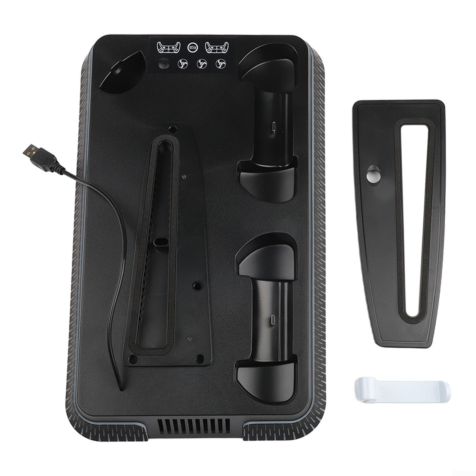 Supporto verticale per stazione di raffreddamento PS5 Pro con ricarica multifunzione per controller (nero)