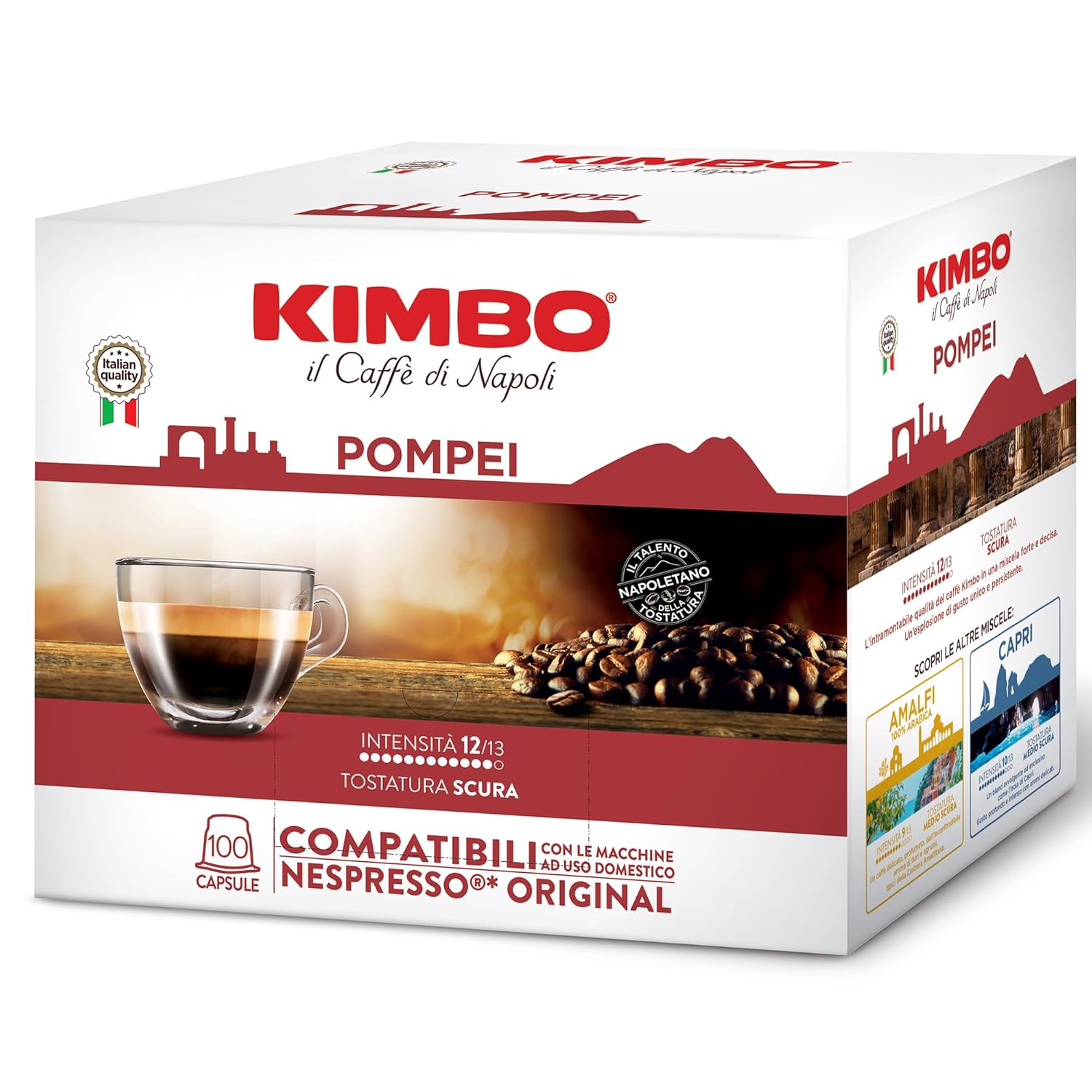 Kimbo Pompei ESE Compostable Coffee Pods - Intense Flavor - Blended and Roasted in Italy - Dark Roast - 100 count