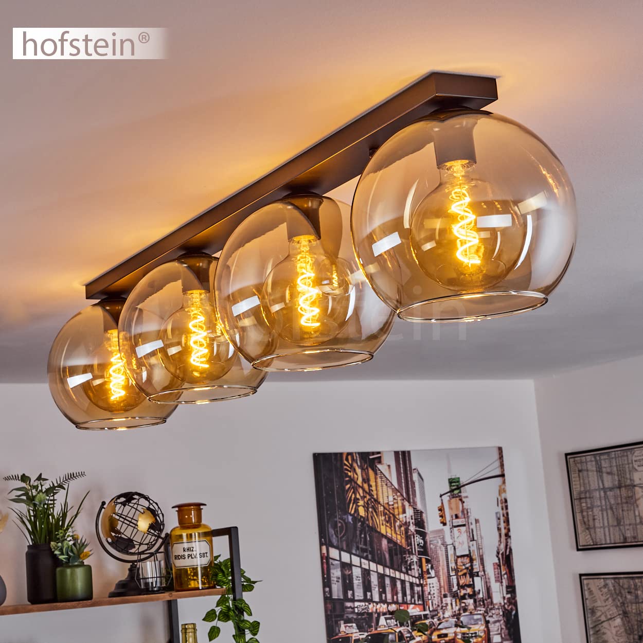 Moderne metalen zwarte plafondlamp Globo Jessy