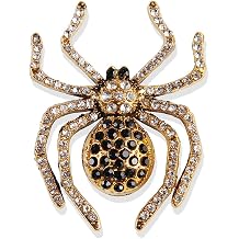 Spider Brooch Pins for Women Gothic Rhinestone Spider Pin Insect Brooch Halloween Cosplay Party Vintage Costume Accessories