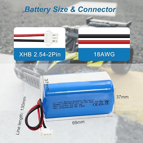 Miniatura 4 de KBT - Batería de repuesto para aspiradora de 14,4 V, 3000 mAh, gran capacidad, compatible con Ecovacs Deebot N79, N79S, 500, DN622 y Eufy RoboVac