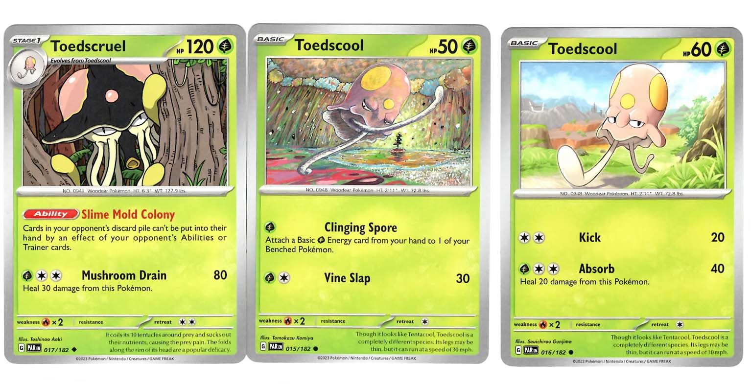 Amazon.com: Toedscruel 017/182 - Paradox Rift - Pokemon 3 Card Lot