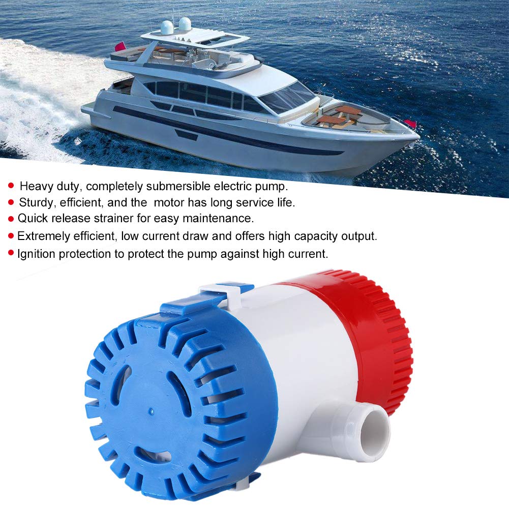 Pompa di sentina automatica 750gph Dc Pompa di sentina sommergibile Accessorio per barca marina G750-01 Pompa di sentina marina per stagni, piscine, spa silenziose, roulotte per barche
