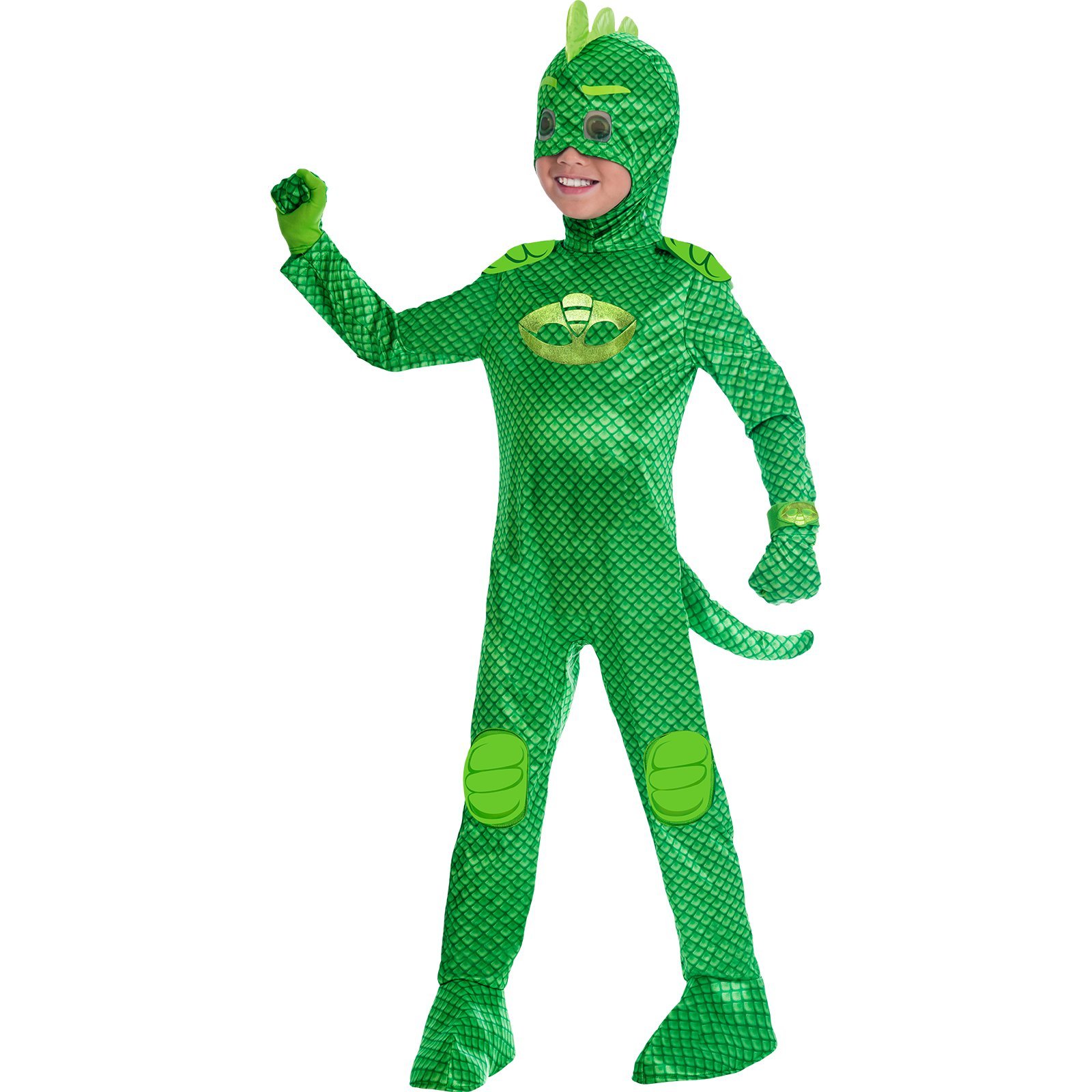 amscan (PKT) (Fix 100/100**(25) (9902968) Child Boys PJ Deluxe Gekko Costume (3-4yr), Multi-coloured