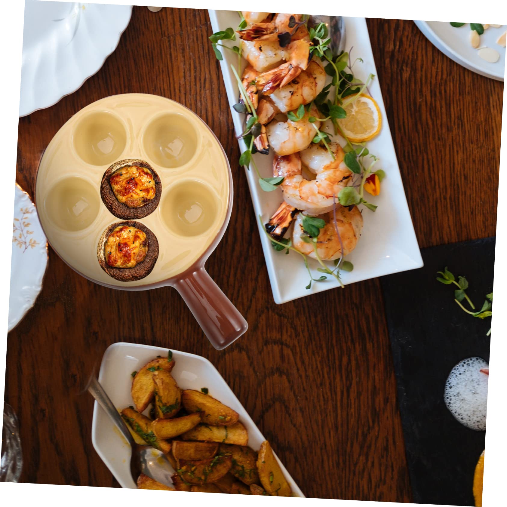 Set Piatti Per Lumache In Ceramica - 3 Pezzi Per Servire Ostriche E Frutti Di Mare - Foto 10