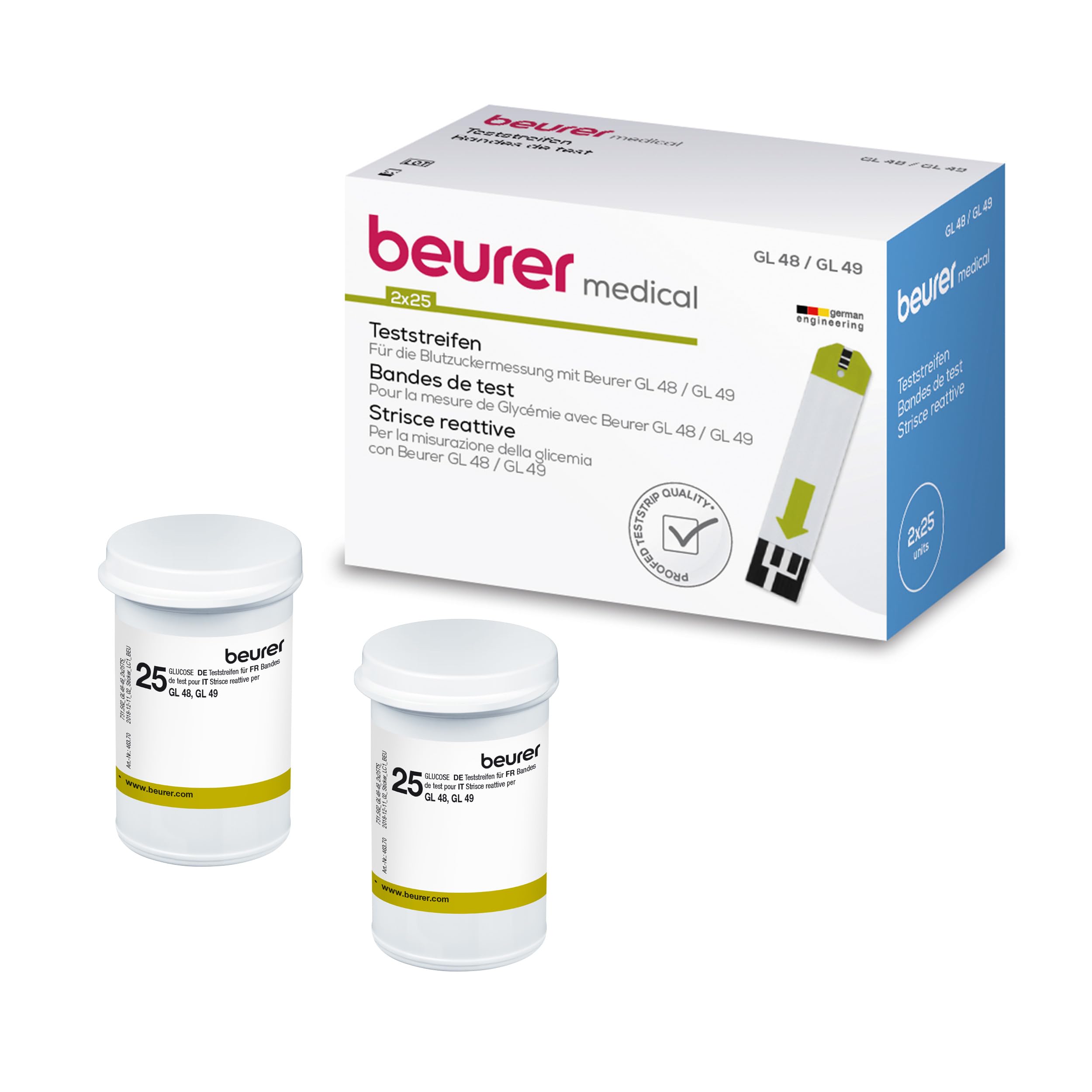 BEURER Strisce Reattive per la Glicemia per Glucometri Gl 48 e Gl 49, 50 Pezzi