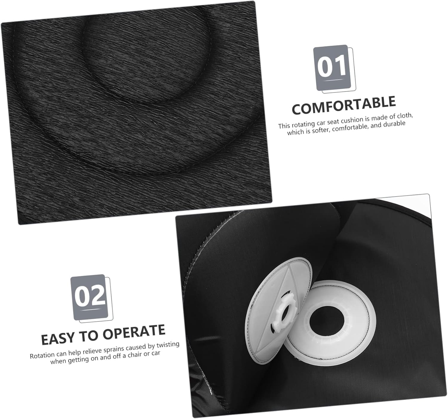 Garneck 1pc Swivel Seat Cushion for Car Comfortable Rotating Pad Breathable Material for Elderly Pregnant Women