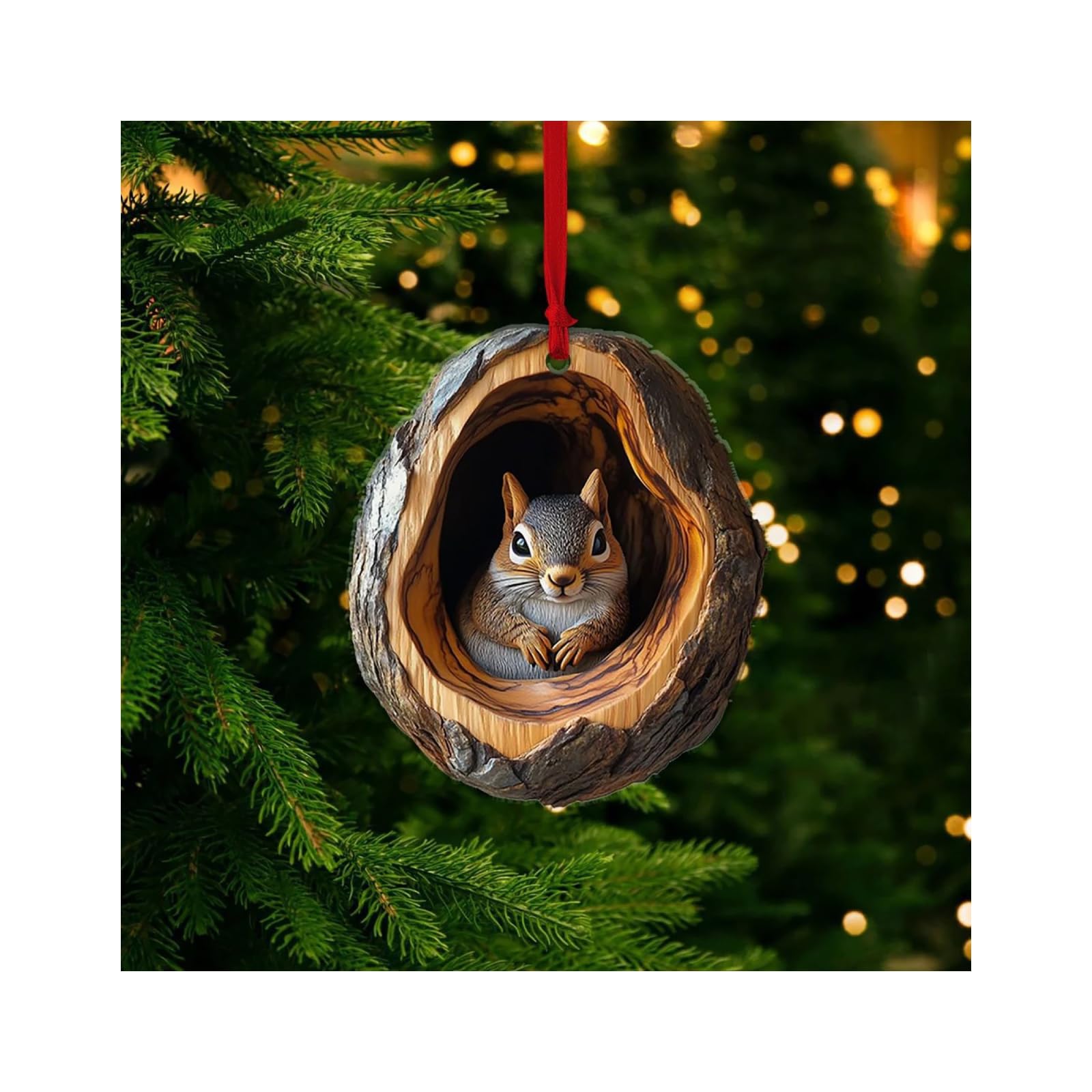 2024 Christmas Ornaments - Little Animal Pattern Acrylic Decorations for Forest Animal Lovers