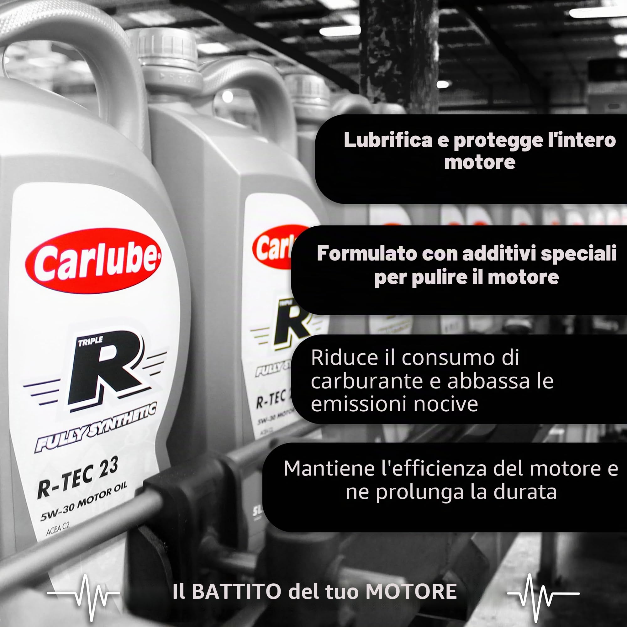 Carlube Triple R 0W-20 ACEA C5 VW Olio Motore Completamente Sintetico R-TEC 3 5L per Porsche e Volkswagen