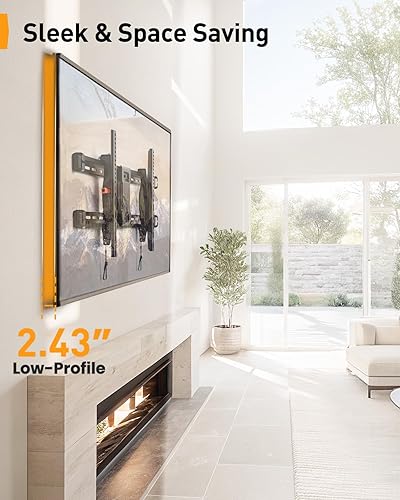 Miniatura 6 de Perlegear Soporte de pared inclinable para televisores de 42 a 90 pulgadas con ajuste de nivelación, soporte de TV de perfil bajo de hasta 132