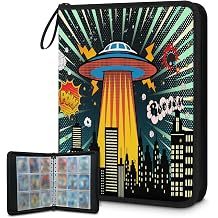 9-Pocket Trading Card Binder Holds 900 Cards with 50 Removable Double-Sided Sleeves, Sport Card Collection Album Folder Compatible with TCG MTG Game CardsComic City Boom