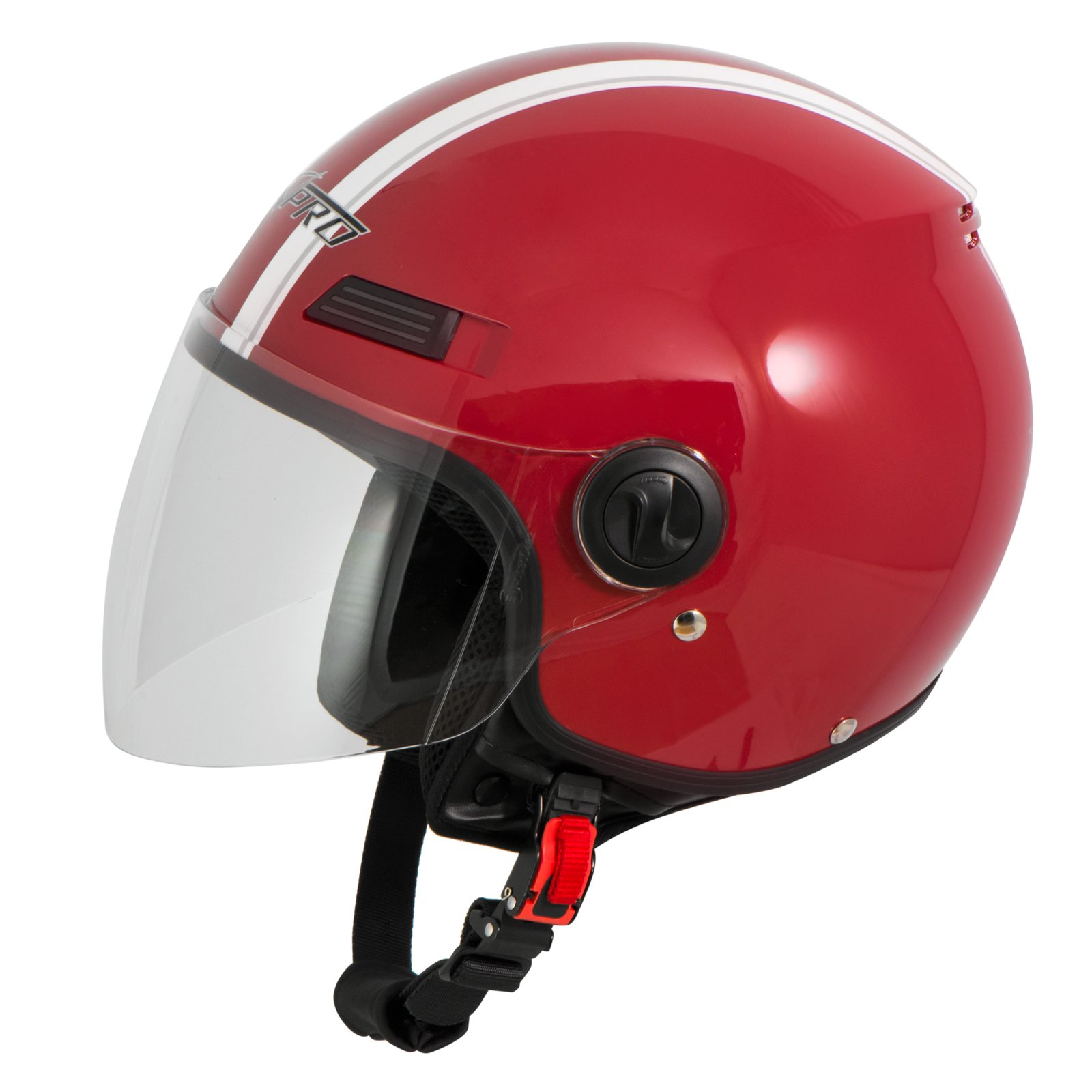 Casque Avec Moto Scooter Quad Jet Visiere ECE 22 Noir XS - Auto