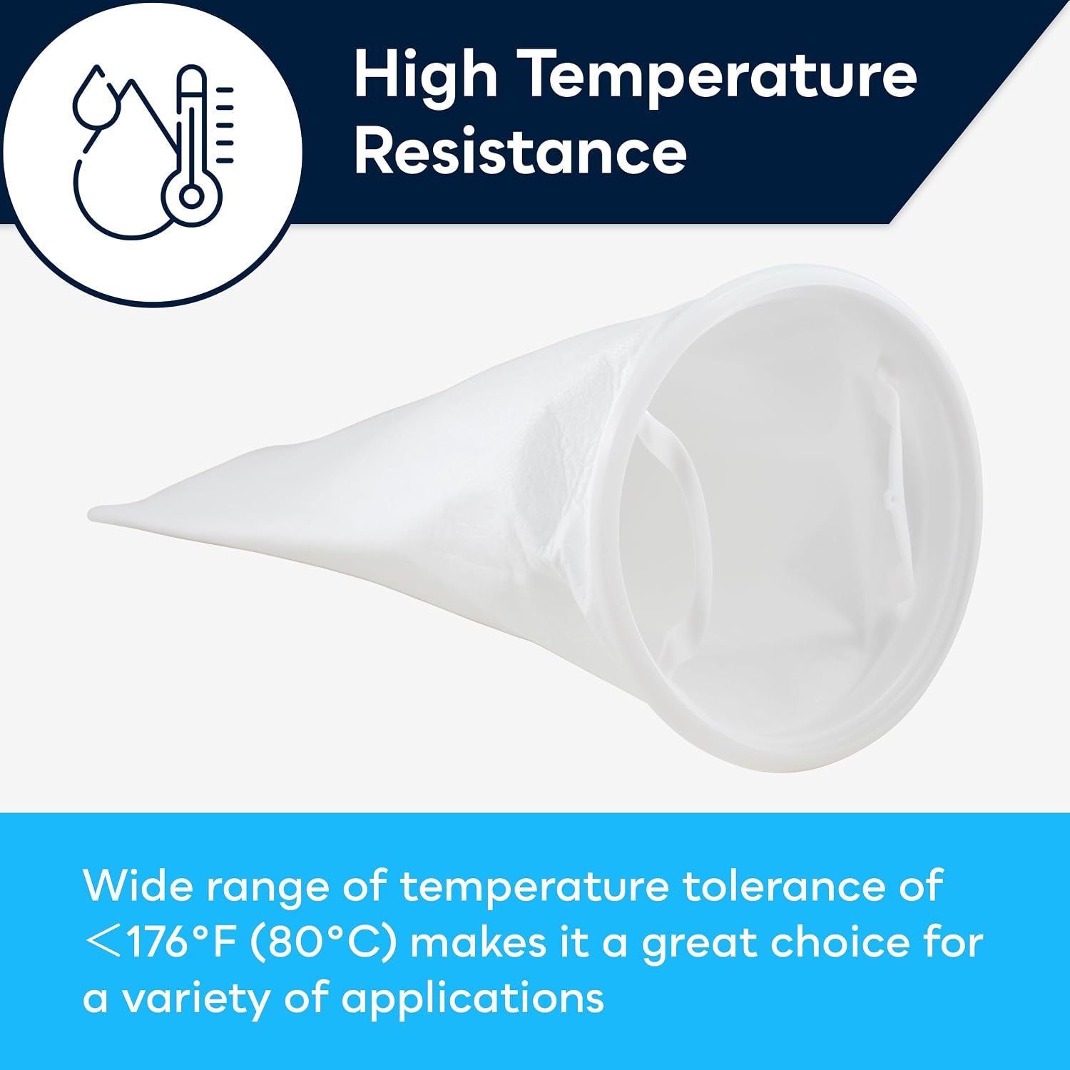SpiroPure Size #1 Liquid Filter Bag 1 Micron, Polypropylene Felt, Polypropylene Ring (Case of 40)