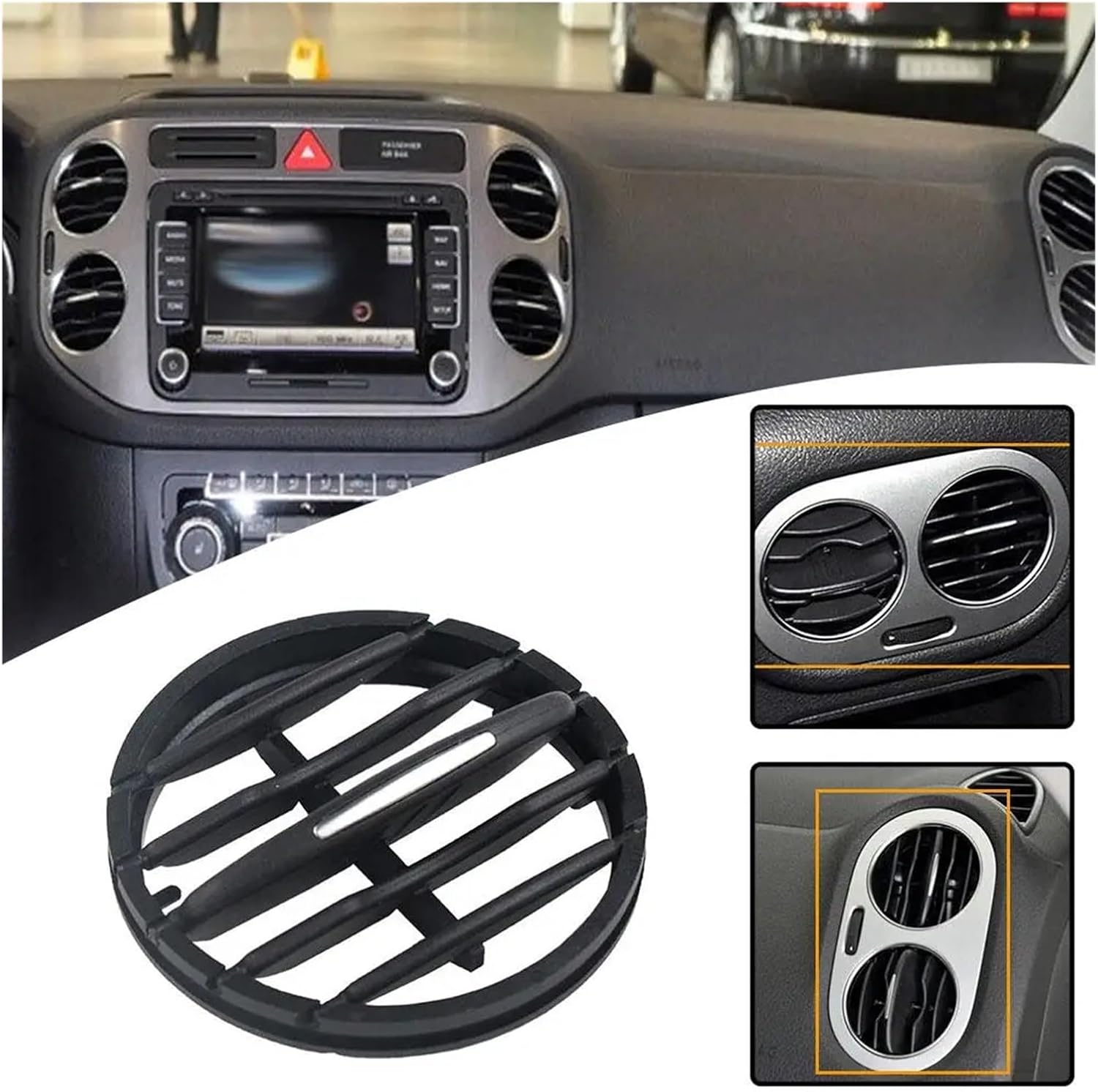 Air Vent Cover | Compatible With Volkswagen Tiguan 2010-2017 Car Interior Air Conditioning Vents Grille Car Conditioning Folding Accessories(Rear (1pcs))