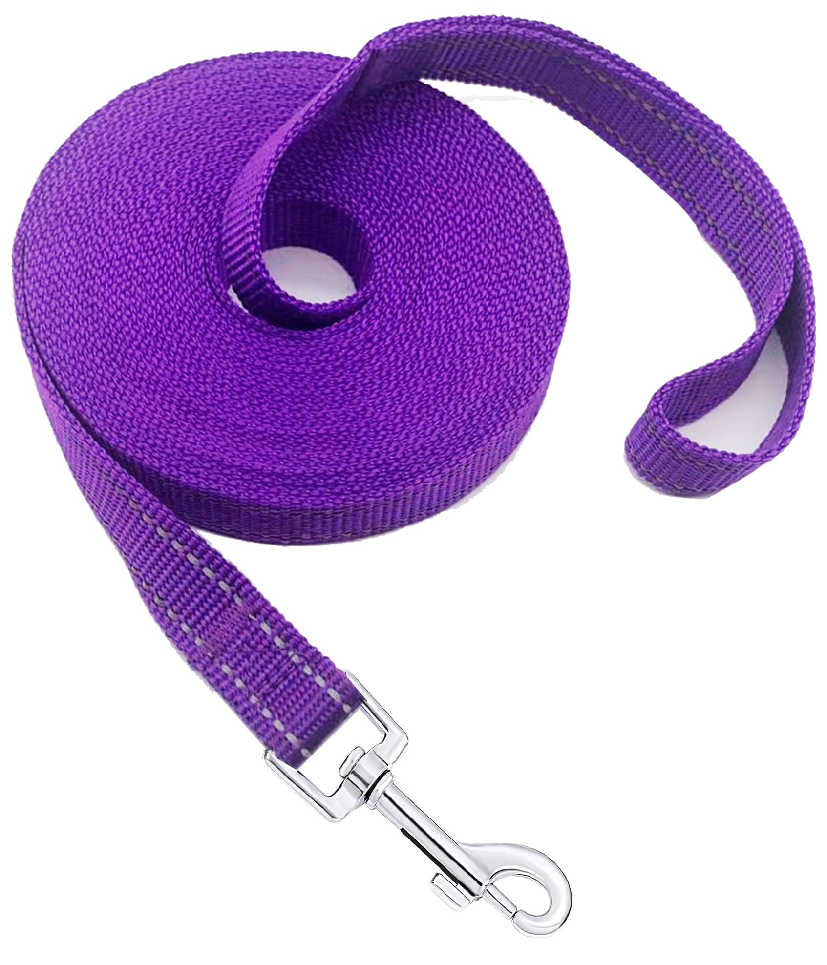 Nylon Training Dog Leash for Small Medium Dogs, 15ft 20ft 30ft 50ft 100ft Reflective Long Leash Dog/Puppy Lead for Obedience Recall Training, Camping