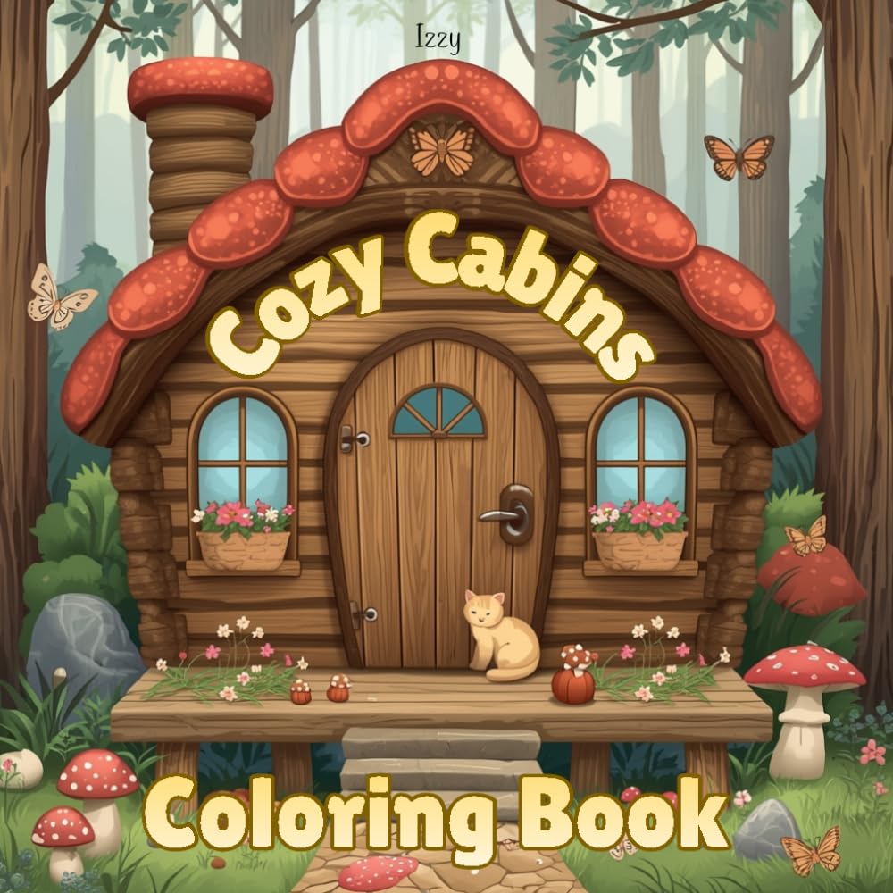 Cozy Cabins Coloring Book: Relaxing Cozy Cabins Coloring Book Featuring Treehouse Cabins, Riverside Cabins, Island Cabins, and Nature Retreats – Big ... Pages for Relaxation | 42 Pages to Color