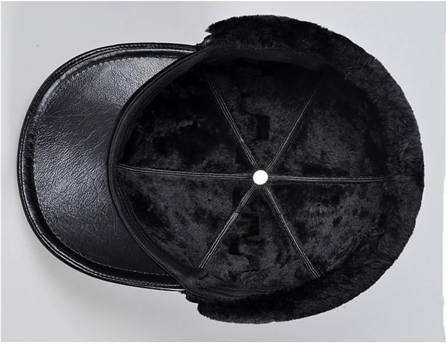 Men's Hat Thicken Real Leather Sheepskin Baseball Caps with Ears Warm Dad's Hats Bomber