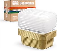 Vista 14 de Sartén de papel de aluminio dorado de 9 x 13 pulgadas, bandeja desechable resistente, recipiente profundo para calentar, hornear, cocinar