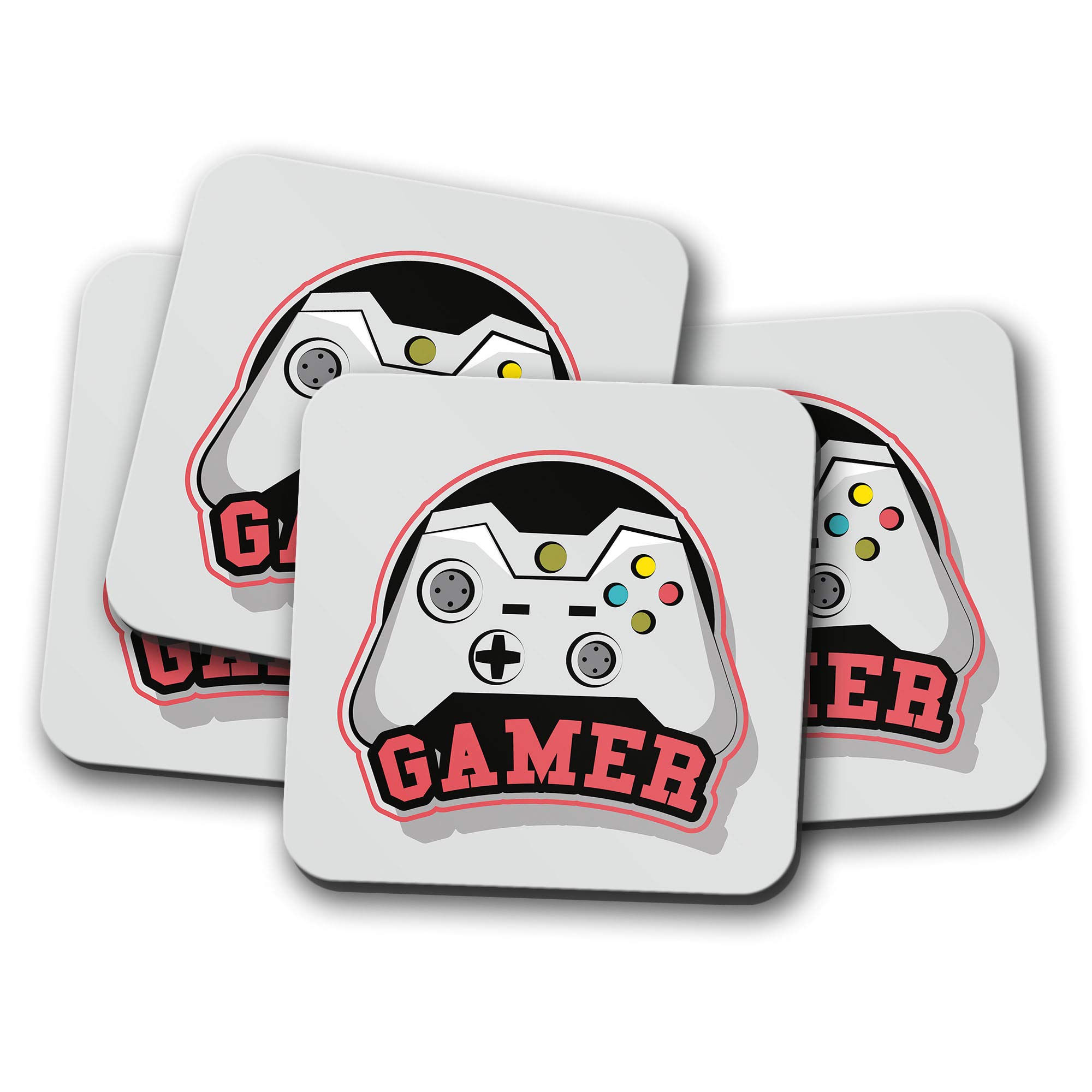 4 Set - Awesome Gamer Coaster - Video Games Controller Gaming Teen Gift #14744