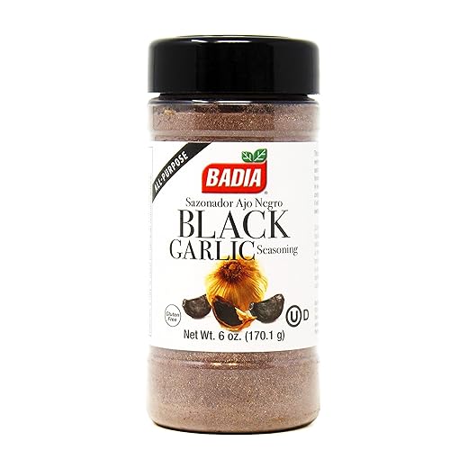 Badia Black Garlic Seasoning, 6 oz – Rich, Savory & Umami Flavor for Meat, Seafood and Vegetables