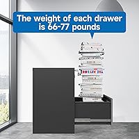 Vista 94 de Archivador vertical de 2 cajones con cerradura de metal, archivador vertical de metal, para oficina y hogar, archivadores verticales de acero