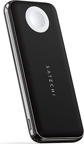 Satechi Quatro cargador de batería portátil inalámbrico de 10,000 mAh, compatible con iPhone 11 Pro Max/11 Pro/11, Apple Watch Series 6/SE5/4/3/2/1,
